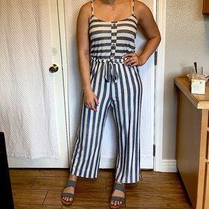 Blue and white stripped summer jumper